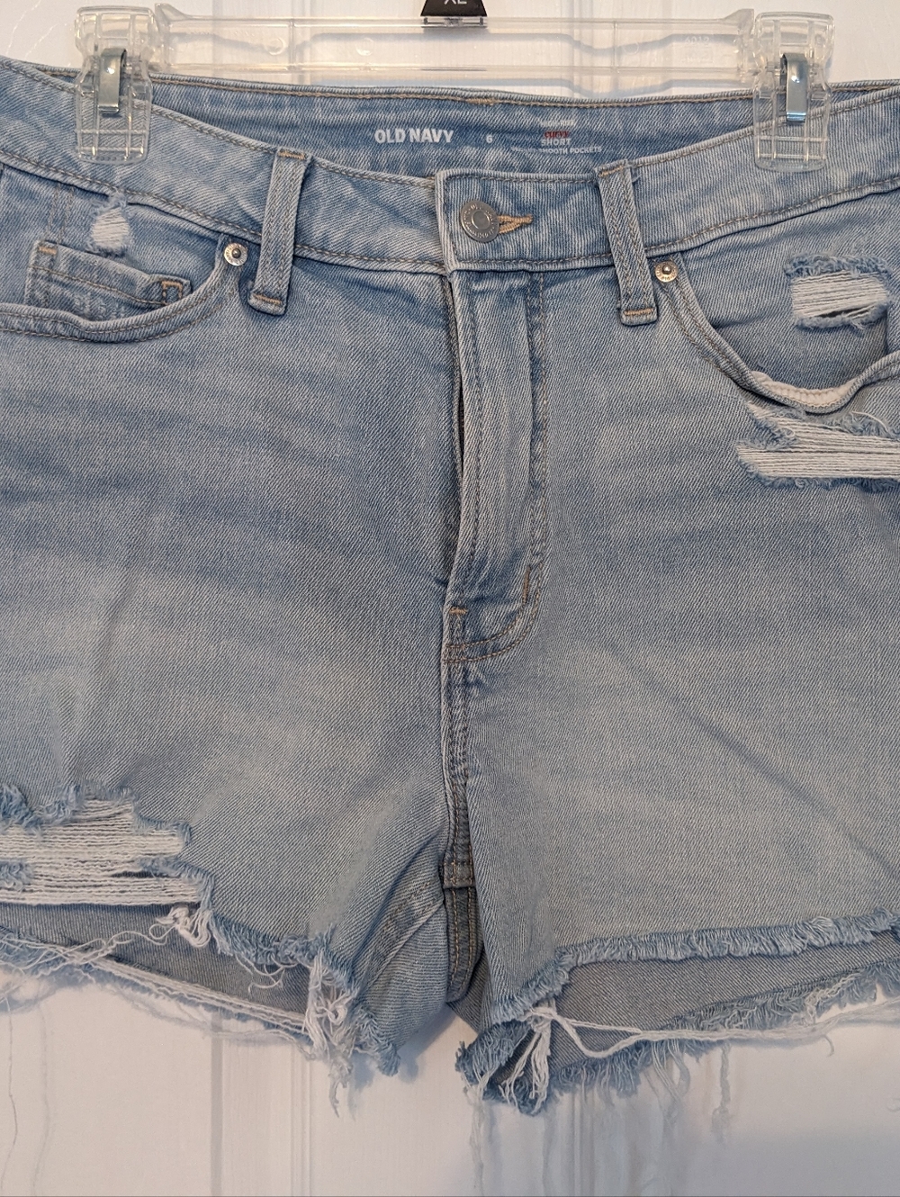 Old Navy Light Blue Distressed Denim Cutoff Shorts